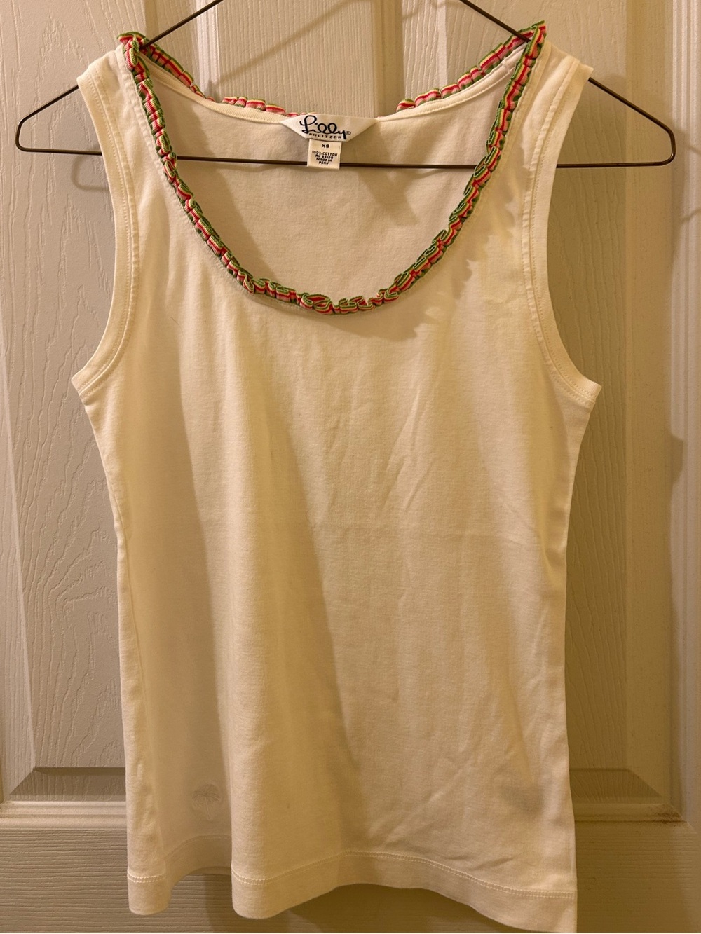 Lilly Pulitzer Cream Braided-Neck Tank Top